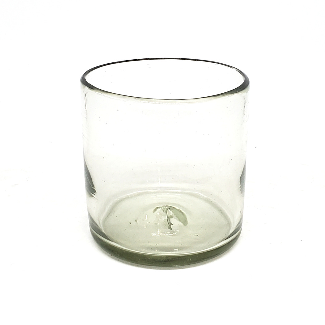 Color Transparente al Mayoreo /  Large DOF Glasses (set of 6) / Each 12 oz Large Double Old Fashioned Glass is made by hand from amber glass. No two glasses are the same, making these glasses the perfect mismatching set.